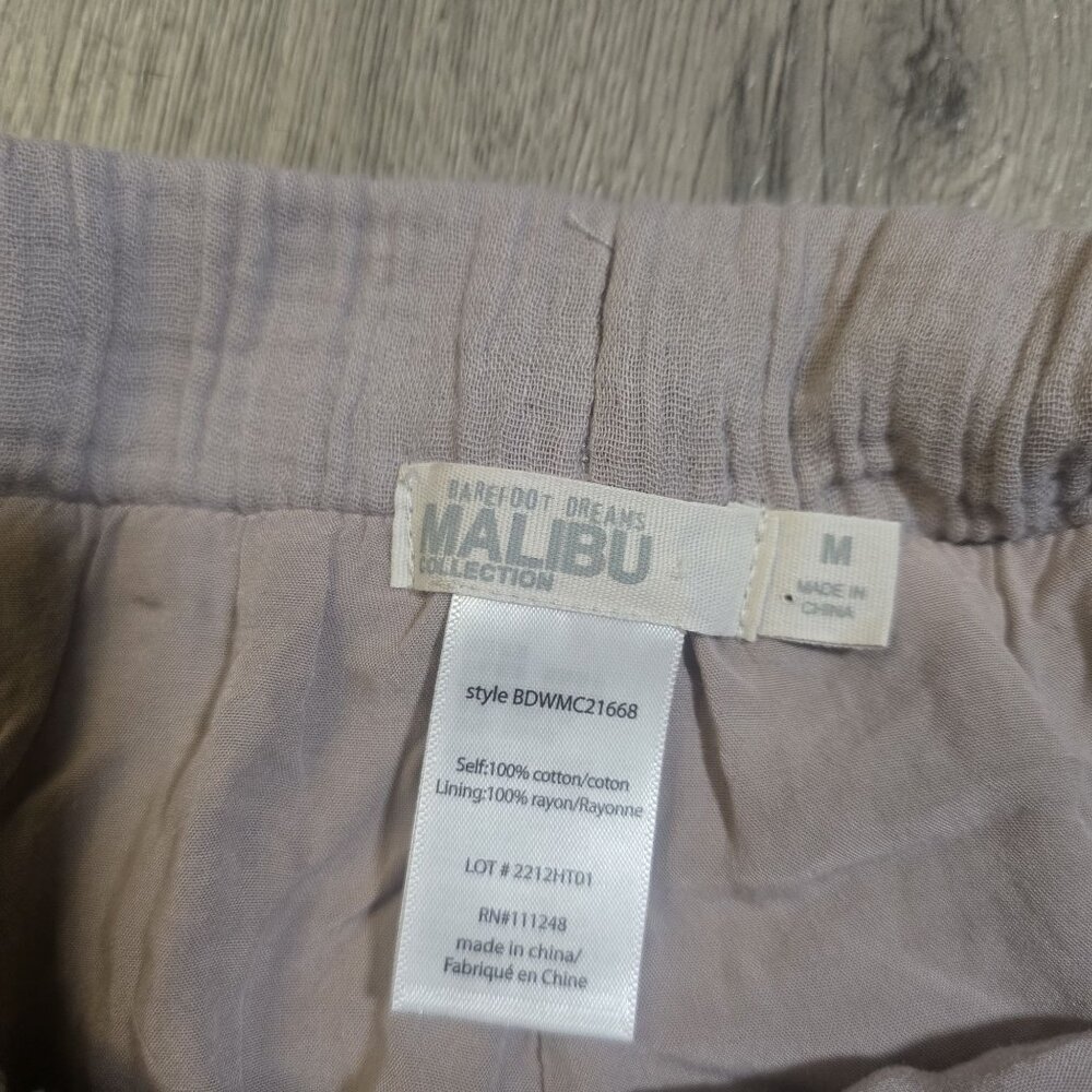 Barefoot Dreams Malibu Collection Womens Gauze Lounge Shorts Size M tan Cotton - Picture 3 of 5